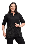Für alle, die Komfort mit Stil suchen: Bluse mit Perlenstickerei in großen Größen