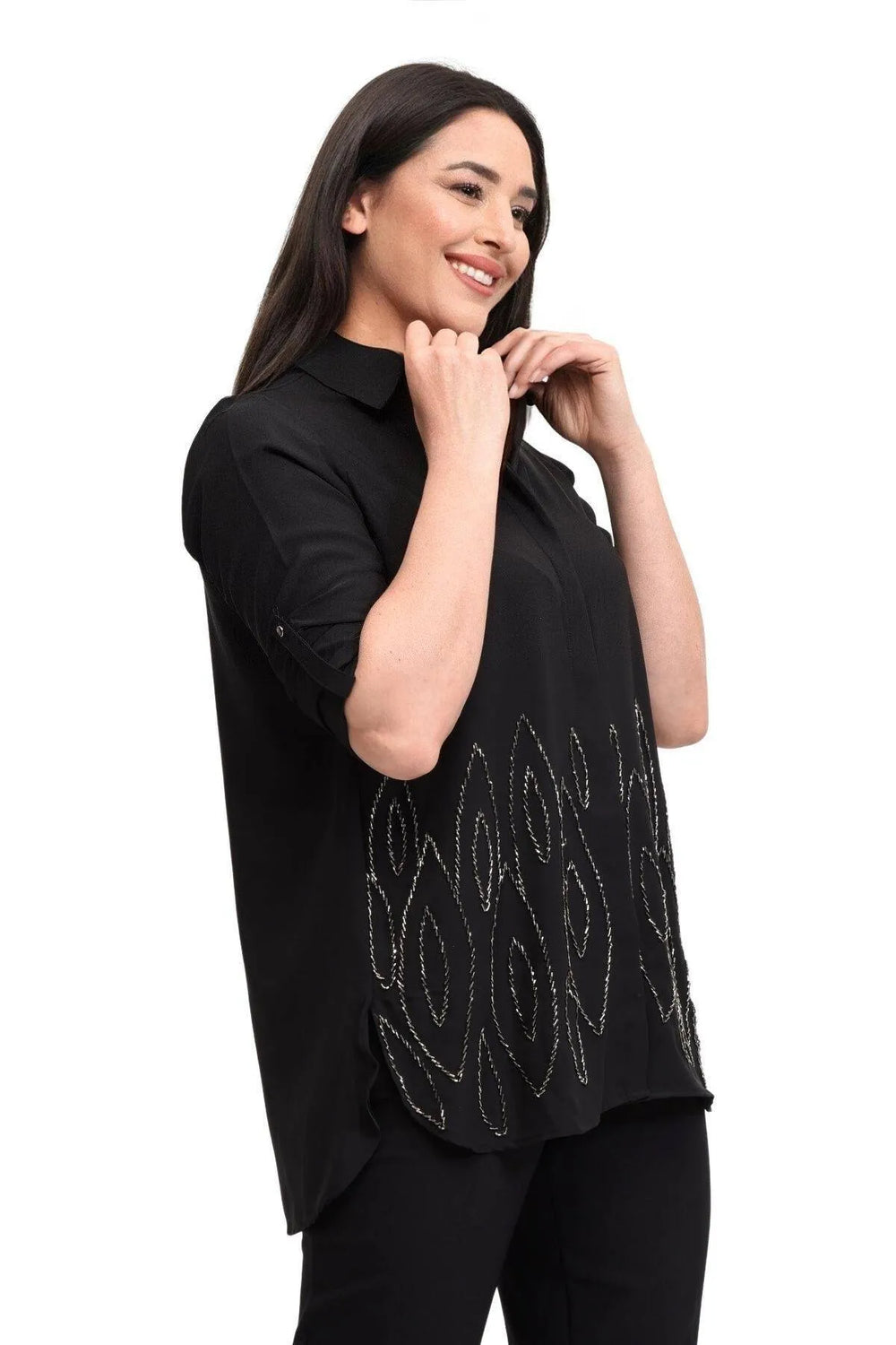 Для тех, кто ищет комфорт и стиль: блузка большого размера с бисером - Image 6