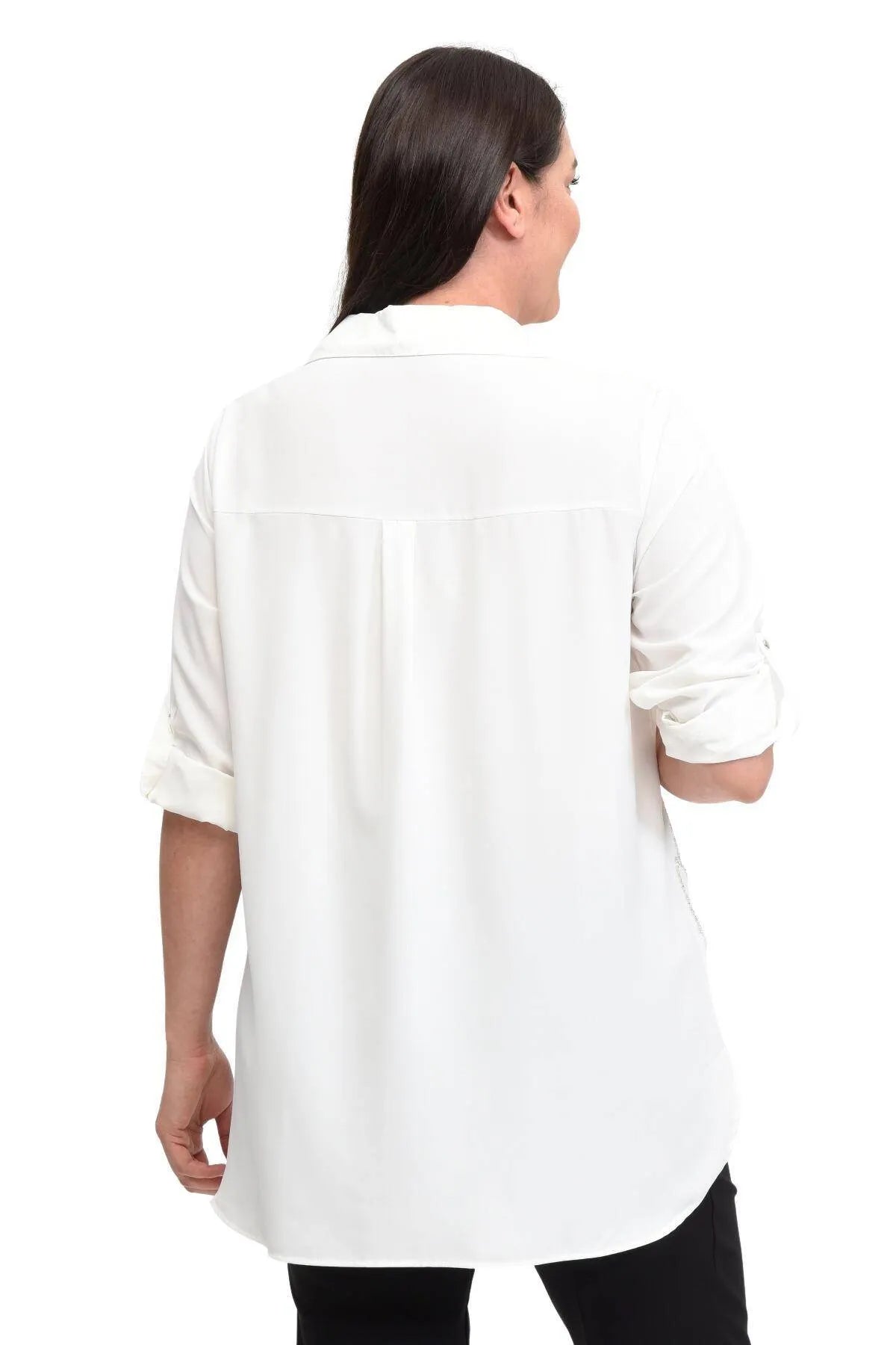 Für alle, die Komfort mit Stil suchen: Bluse mit Perlenstickerei in großen Größen