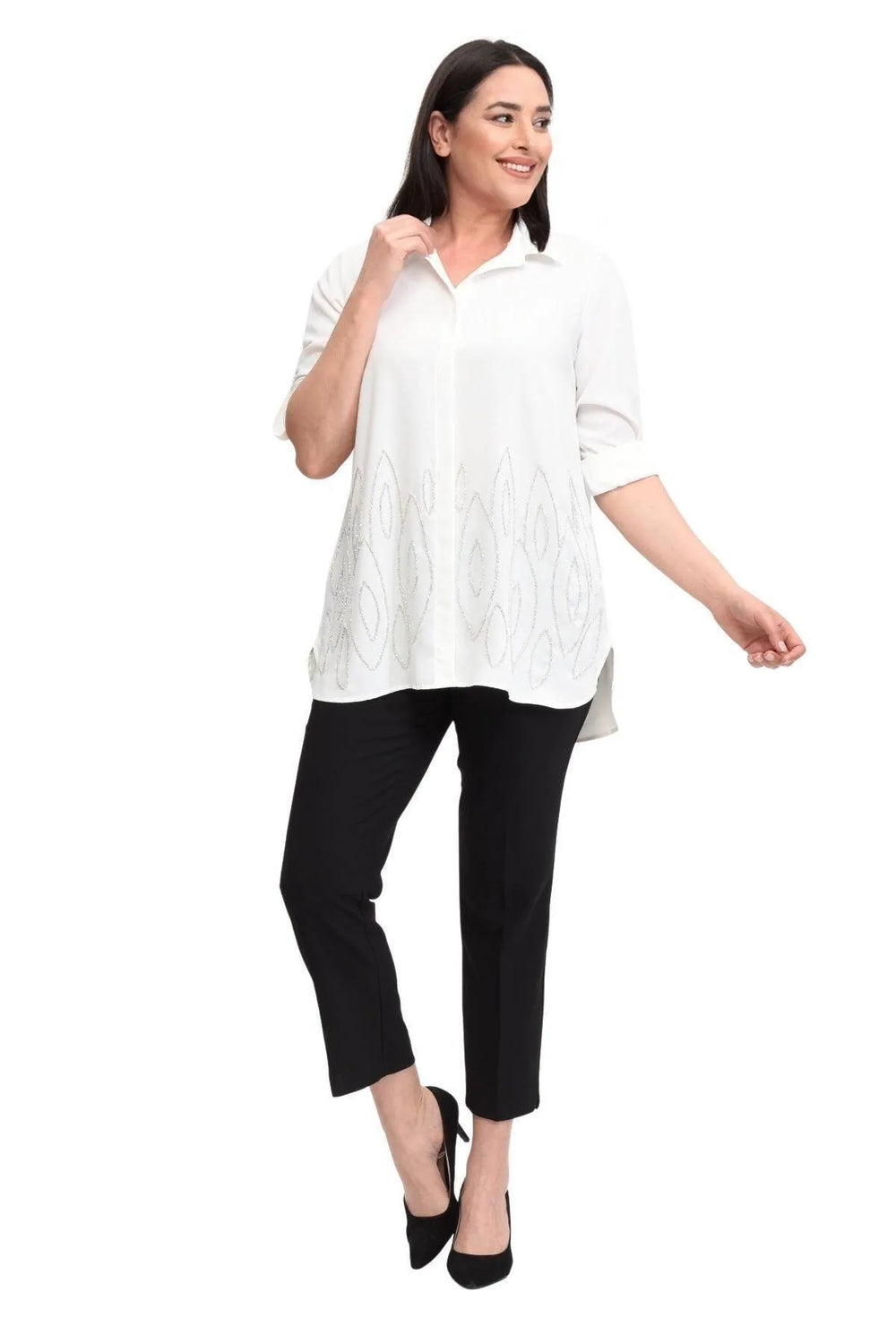 Для тех, кто ищет комфорт и стиль: блузка большого размера с бисером - Image 12