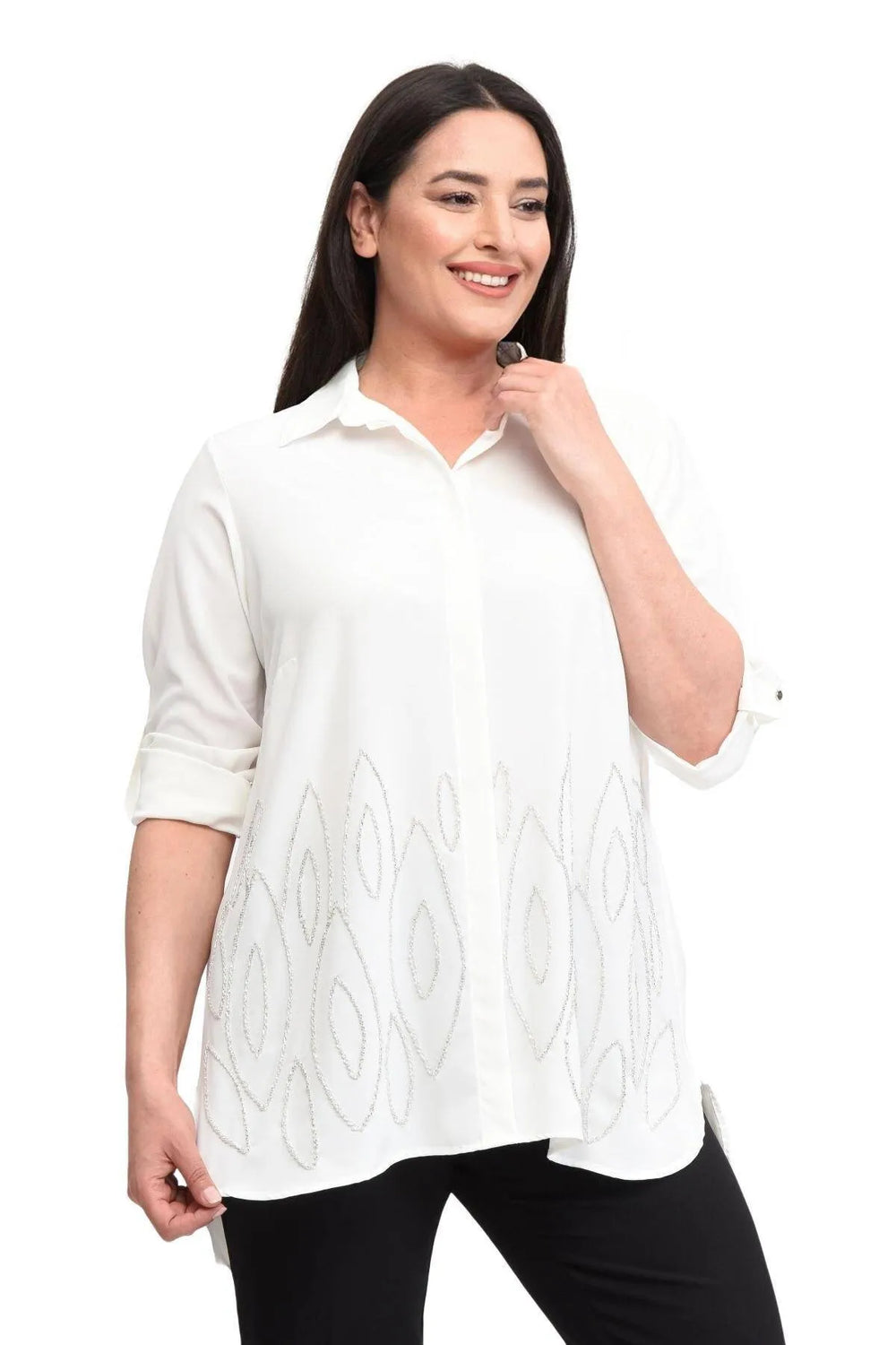 Для тех, кто ищет комфорт и стиль: блузка большого размера с бисером - Image 14