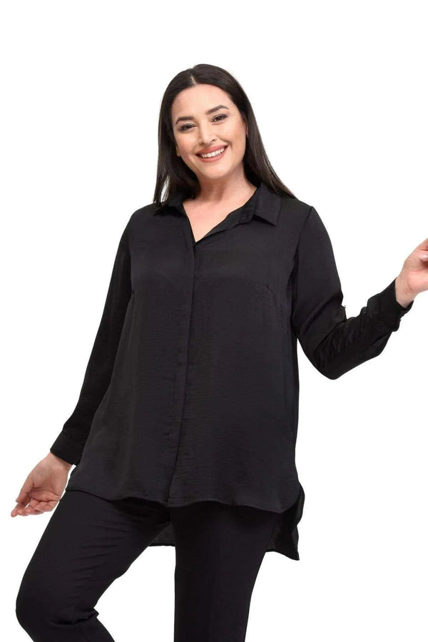 Büyük Beden Çiçek Desenli Jesica Abiye Gömlek - Pamuklu Viskon