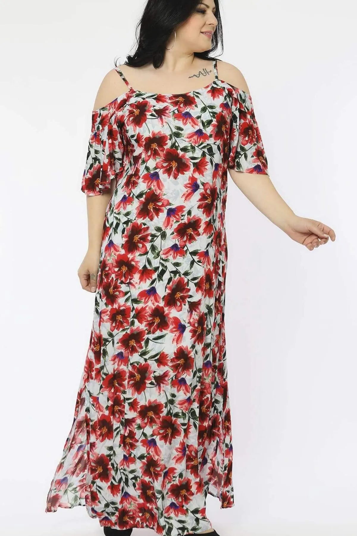 Sommerfavorit: Plus Size Kleid mit Schulterdetails Jetzt bestellen