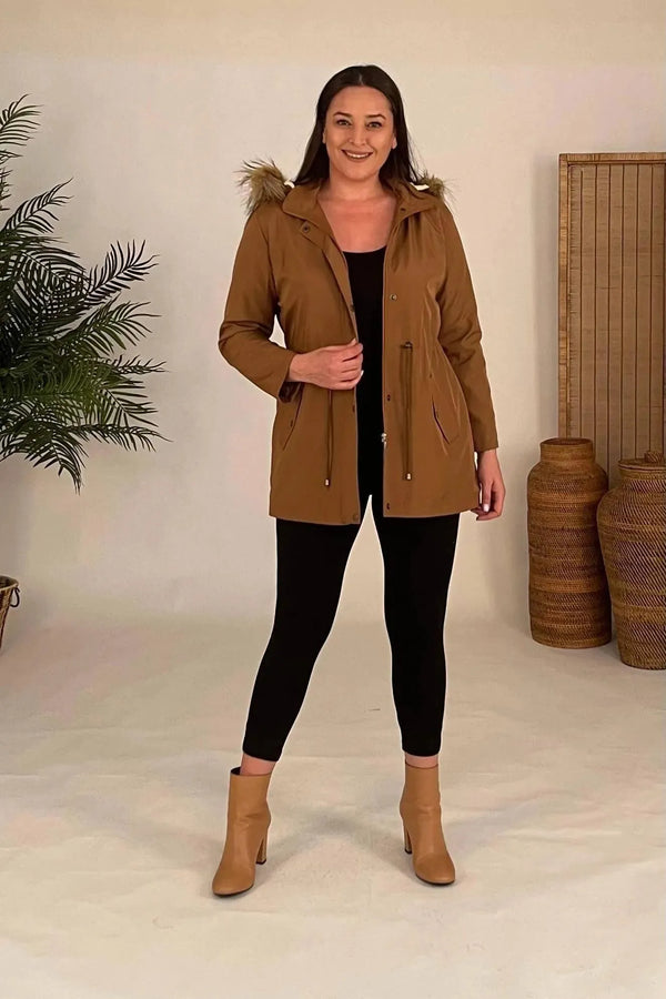 Plus Size Sporty Jacket - Cotton Viscose Fabric