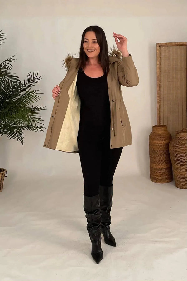 Plus Size Sporty Jacket - Cotton Viscose Fabric