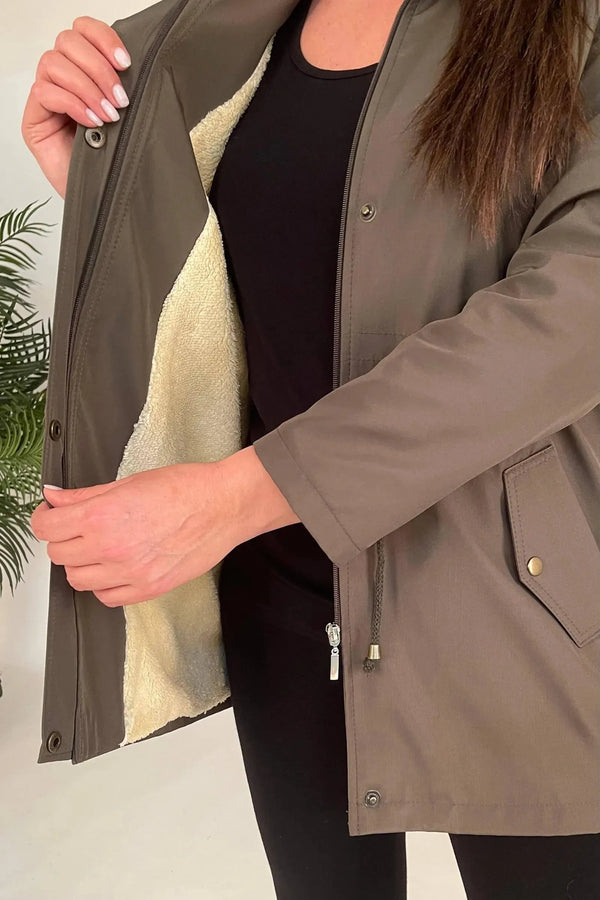 Plus Size Sporty Jacket - Cotton Viscose Fabric