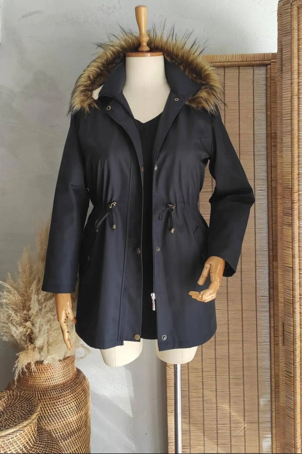 Plus Size Sporty Jacket - Cotton Viscose Fabric