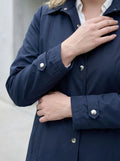 Plus Size Women's Burgundy Water-Repellent Comfort Fit Lined Trench Coat