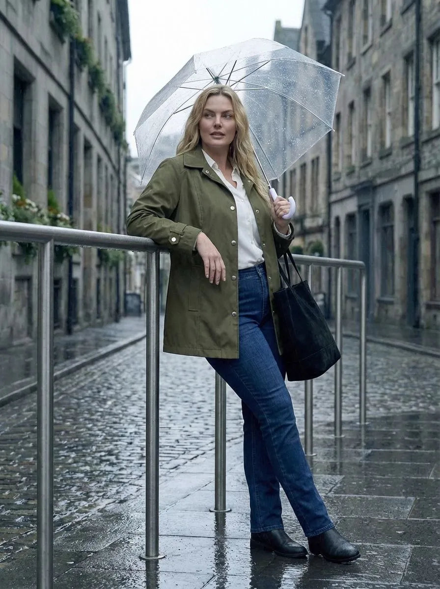 Plus Size Women's Burgundy Water-Repellent Comfort Fit Lined Trench Coat