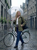 Plus Size Women's Burgundy Water-Repellent Comfort Fit Lined Trench Coat