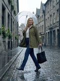 Plus Size Women's Burgundy Water-Repellent Comfort Fit Lined Trench Coat