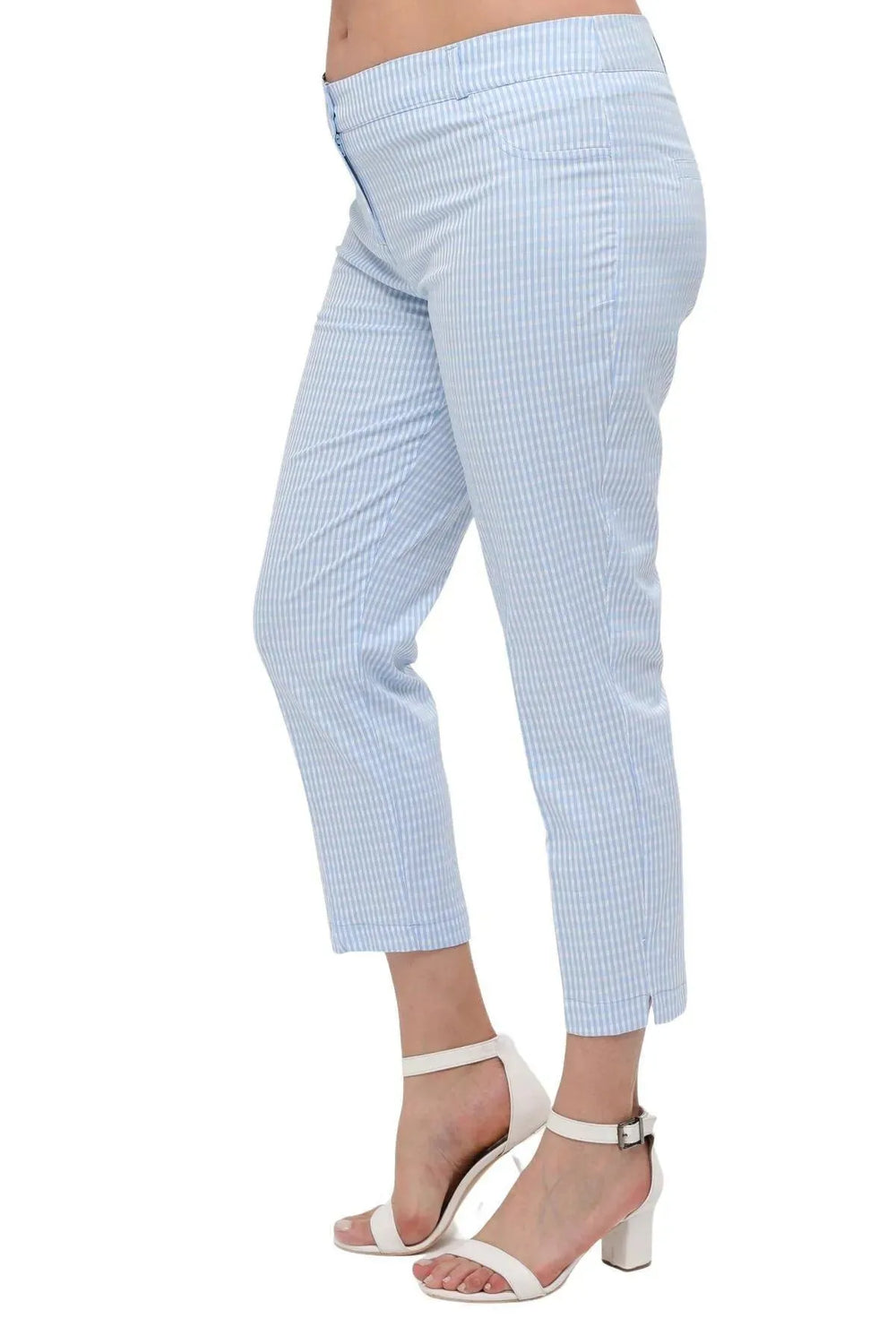 Büyük Beden Kadın Gri Pötikare Desenli Pamuklu Viskon Kapri - Image 12