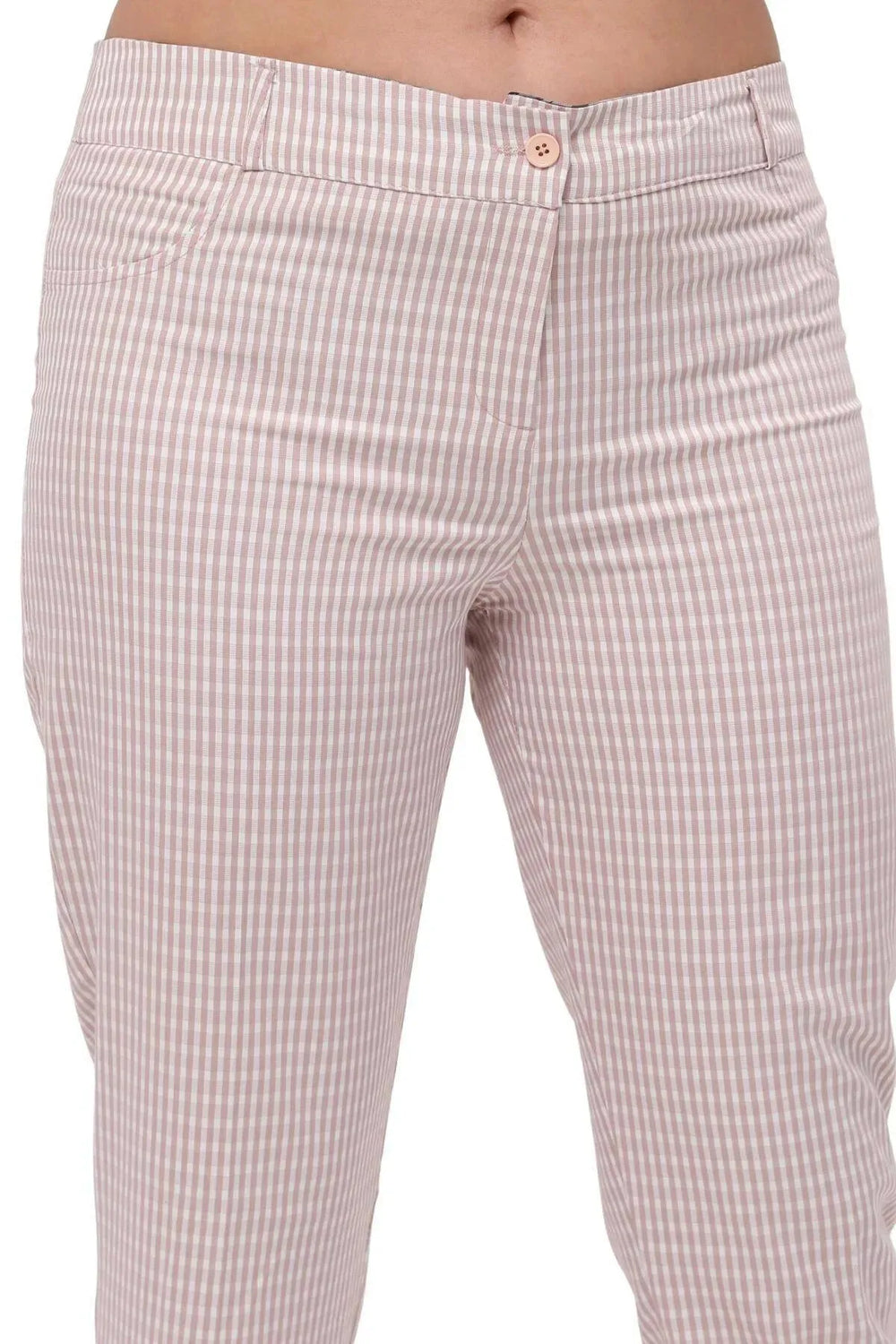 Büyük Beden Kadın Gri Pötikare Desenli Pamuklu Viskon Kapri - Image 16