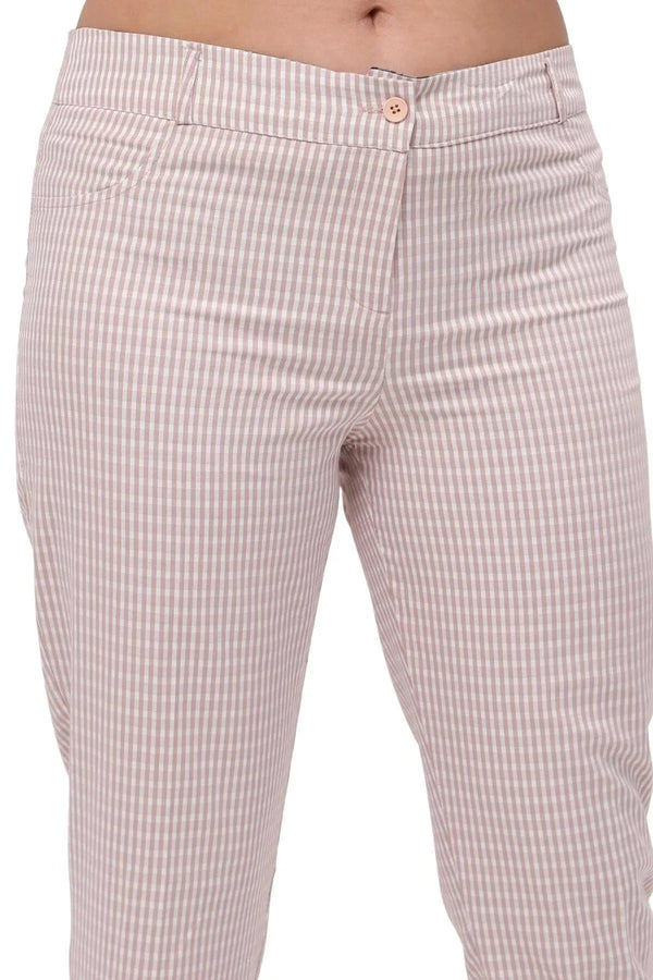 Büyük Beden Kadın Gri Pötikare Desenli Pamuklu Viskon Kapri