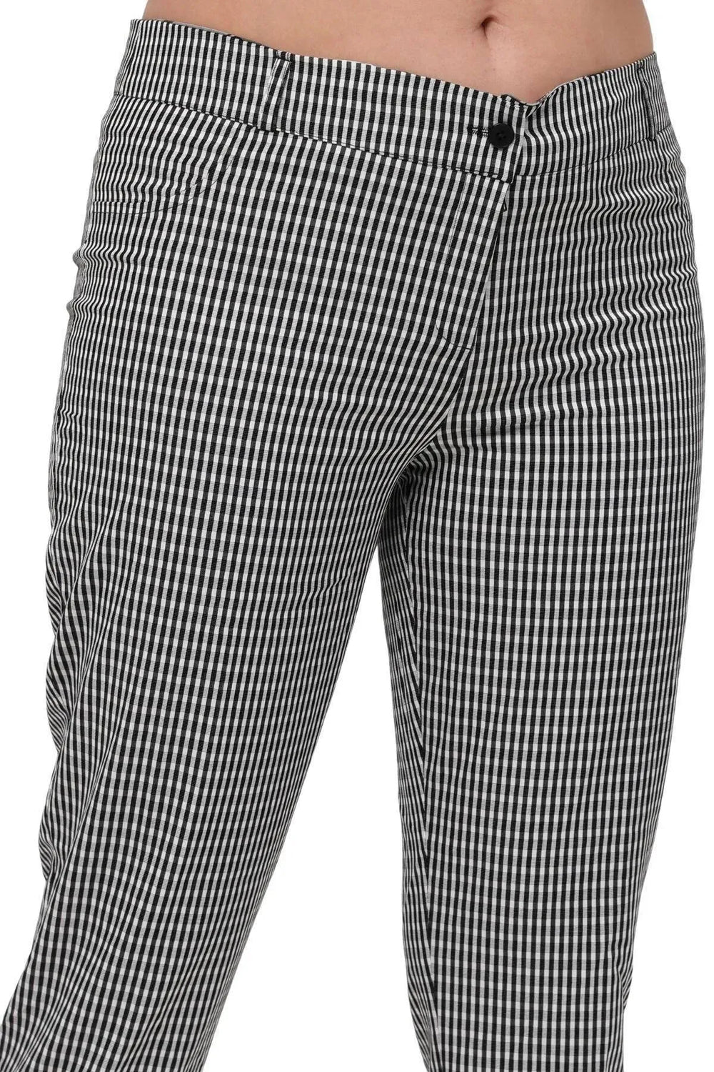 Büyük Beden Kadın Gri Pötikare Desenli Pamuklu Viskon Kapri - Image 21