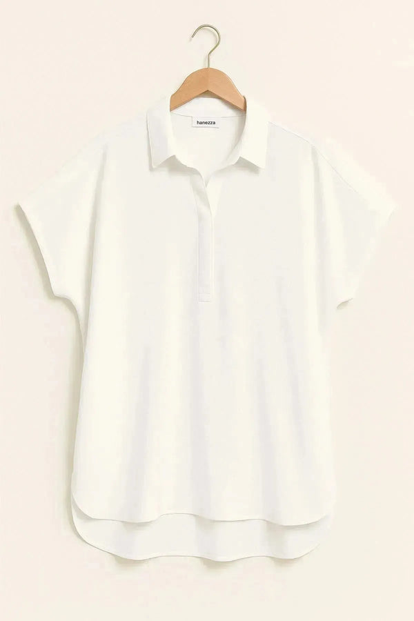 Büyük Beden Kadın Büyük Beden Kadın Jessica Saten Bluz Modern Kesim Zarif Yaka Büyük Beden Bluz Beyaz Düz