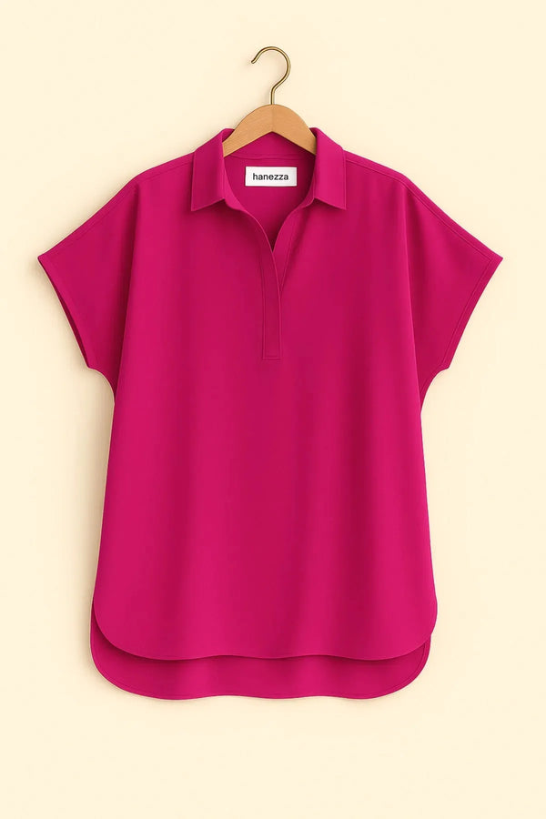 Plus Size Women's Jessica Satin Blouse - Modern Cut Elegant Collar