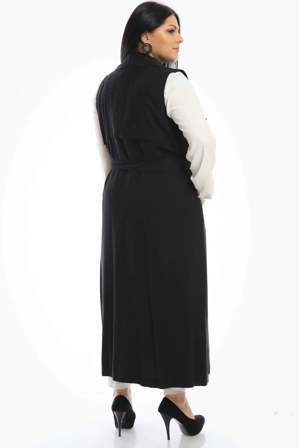 Большой размер, длинный жилет из крепа - для стильных и удобных сочетаний - Image 9