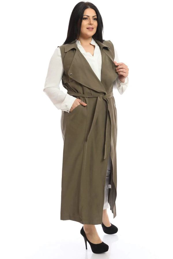 Большой размер, длинный жилет из крепа - для стильных и удобных сочетаний