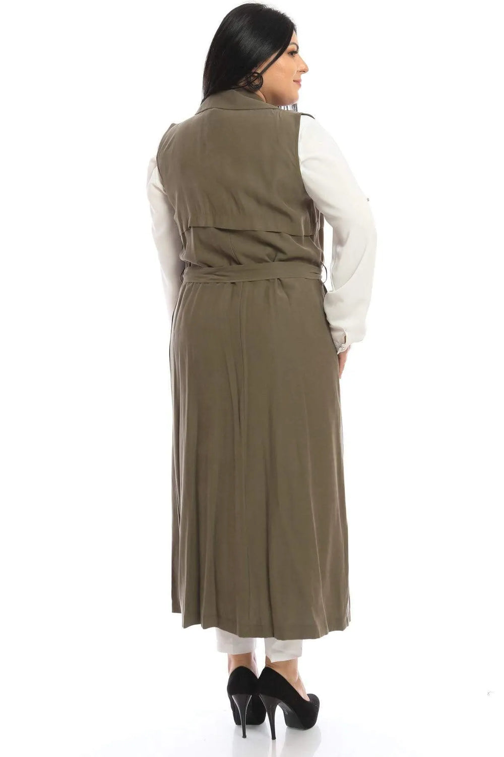 Большой размер, длинный жилет из крепа - для стильных и удобных сочетаний - Image 13