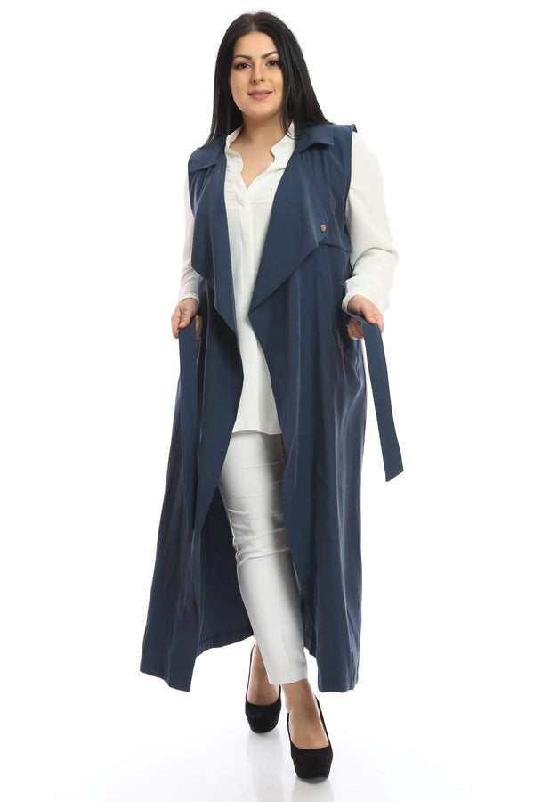 Большой размер, длинный жилет из крепа - для стильных и удобных сочетаний