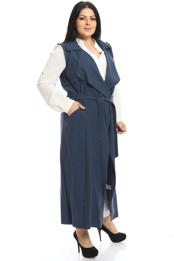 Большой размер, длинный жилет из крепа - для стильных и удобных сочетаний