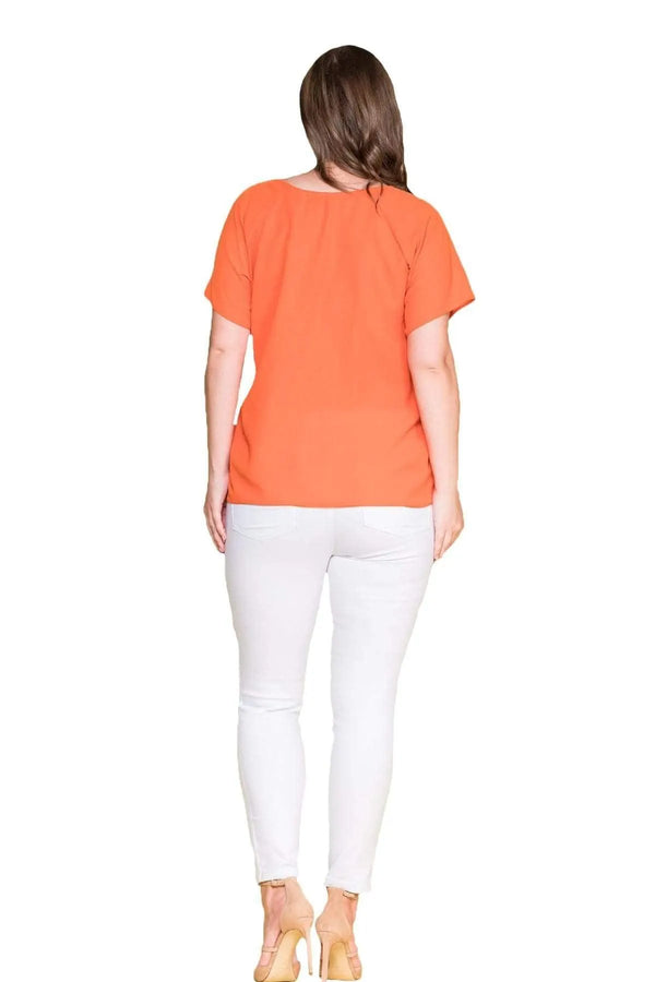 Plus Size Women's Embroidered Cotton Viscose Blouse