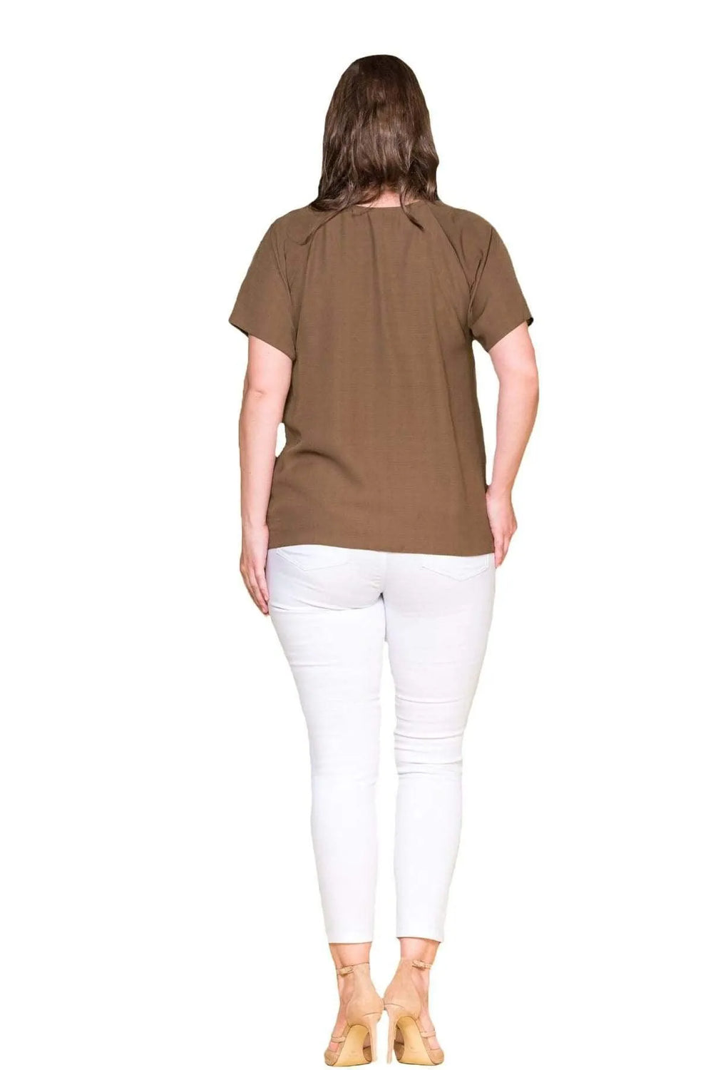 Plus Size Women's Embroidered Cotton Viscose Blouse - Image 15