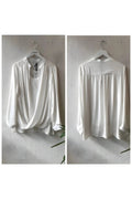 Elegante Wickelbluse aus Krepp für Damen große Größen mit fließendem Fall