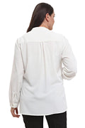 Elegante Wickelbluse aus Krepp für Damen große Größen mit fließendem Fall