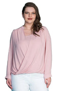 Elegante Wickelbluse aus Krepp für Damen große Größen mit fließendem Fall