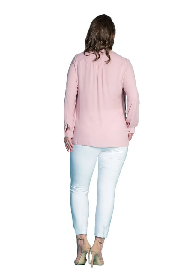 Plus Size Women's Wrap Crepe Blouse - Flowy Evening Wear