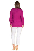 Elegante Wickelbluse aus Krepp für Damen große Größen mit fließendem Fall