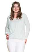 Elegante Wickelbluse aus Krepp für Damen große Größen mit fließendem Fall