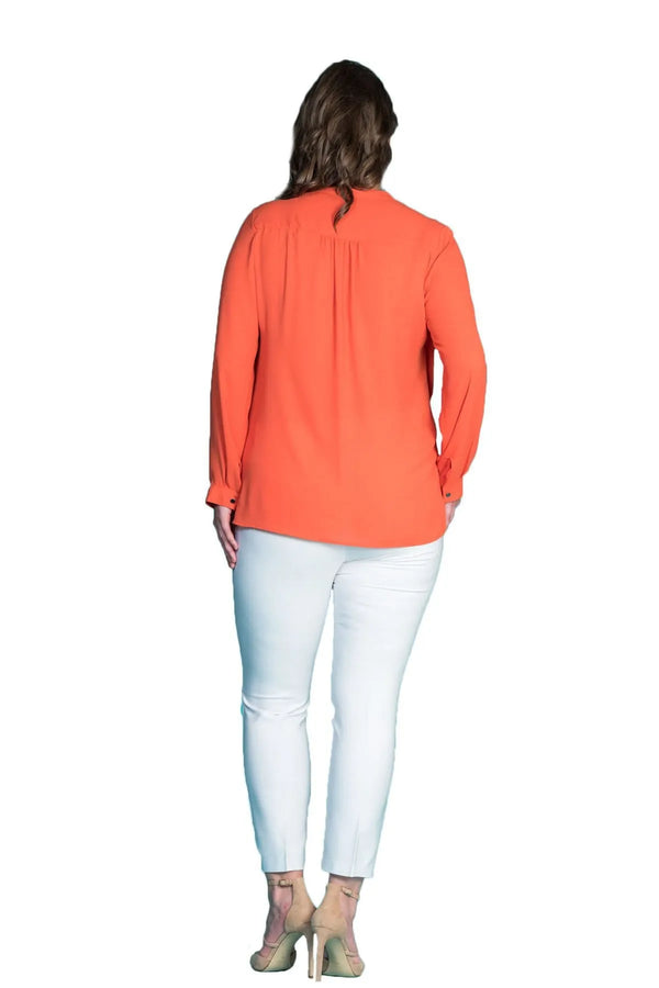 Plus Size Women's Wrap Crepe Blouse - Flowy Evening Wear