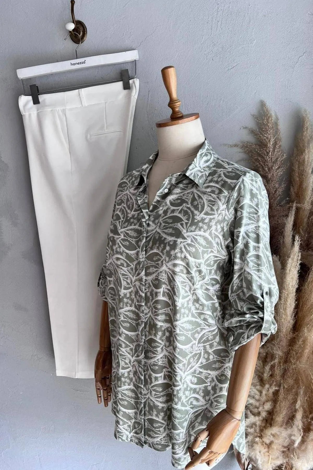 قميص مقاس كبير بنقشة كحلي مناسب لجميع الفصول
