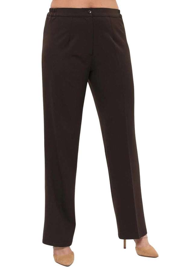 Стиль, скрывающий недостатки фигуры: габардиновые брюки с внутренней резинкой