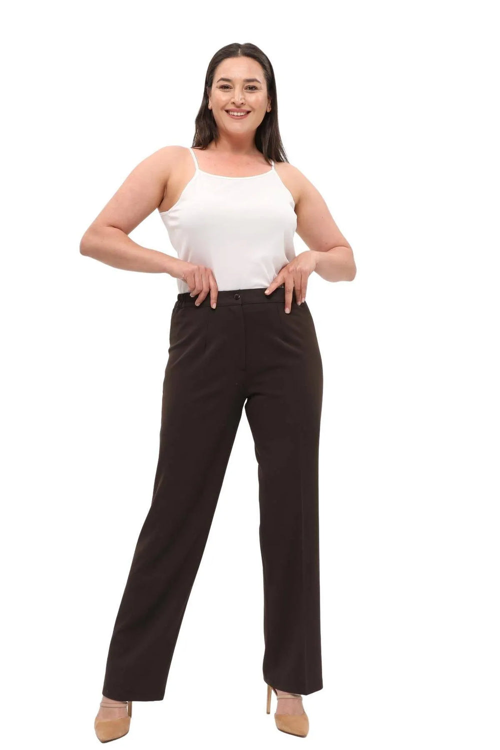 Стиль, скрывающий недостатки фигуры: габардиновые брюки с внутренней резинкой - Image 14