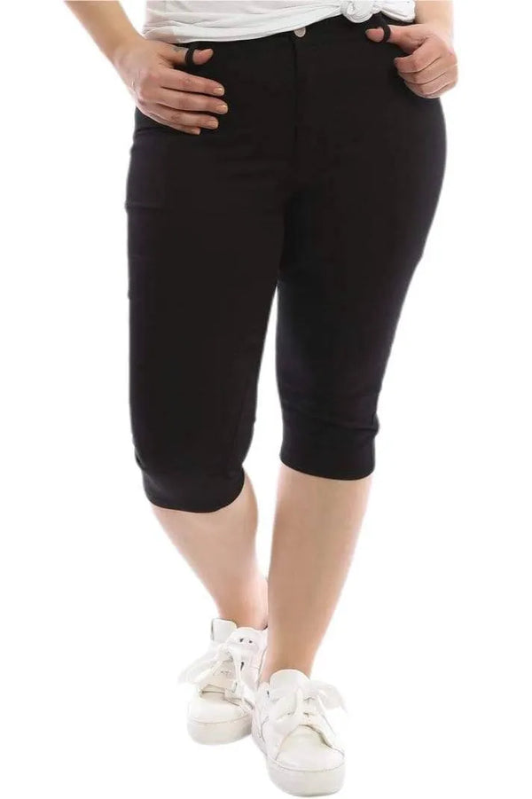 Познакомьтесь с комфортом больших размеров: бермуды из эластичного канваса