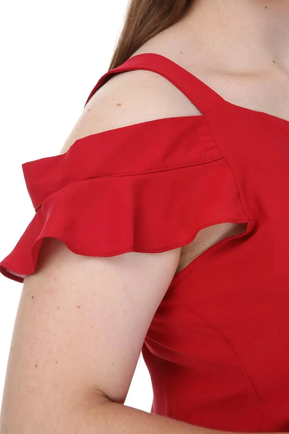 Plus Size Women's Cold Shoulder Flounce Sleeve Jessica Blouse - Image 5