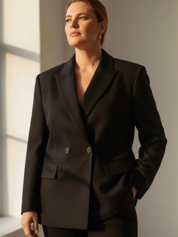 Büyük Beden Kadın  Oversize Vatkalı Astarlı Blazer Ceket