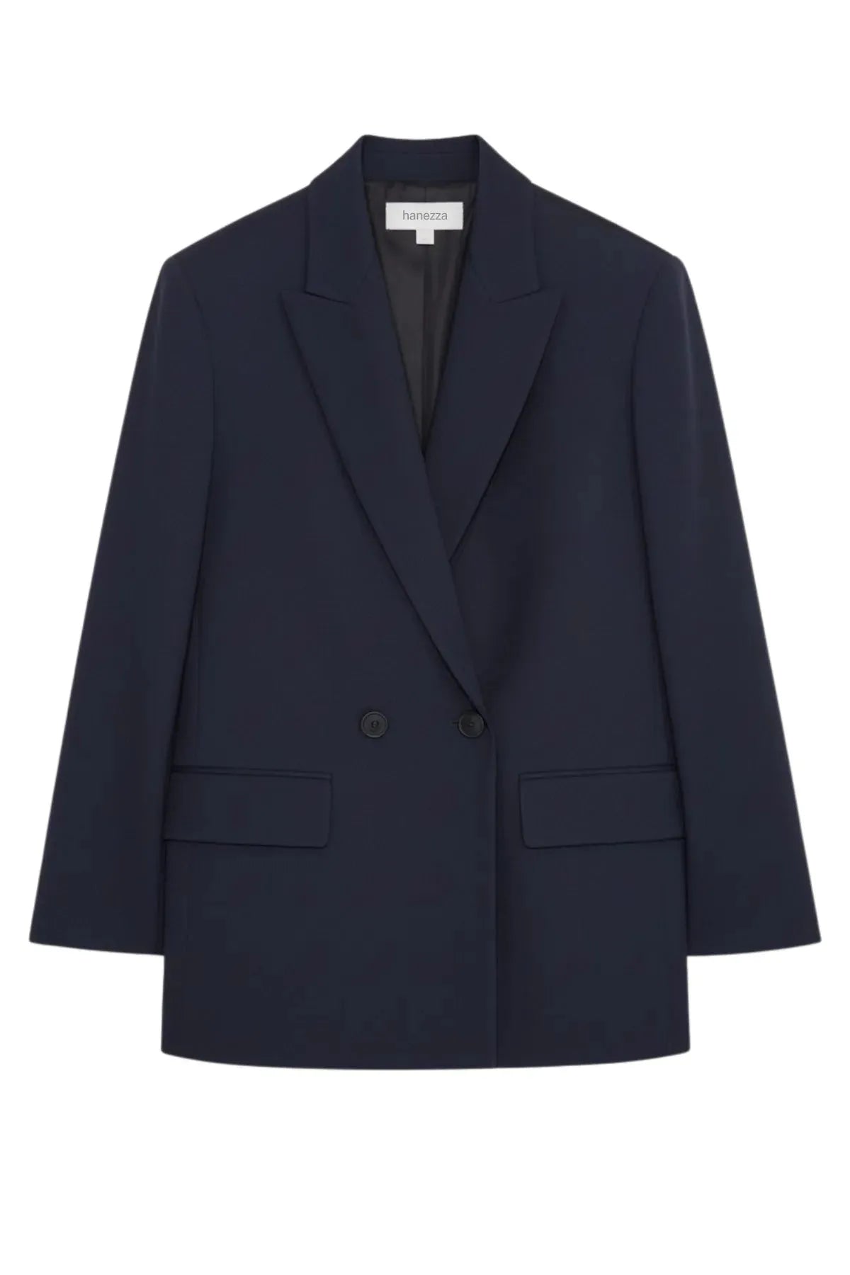 Büyük Beden Kadın Büyük Beden Kadın Oversize Vatkalı Astarlı Blazer Ceket Büyük Beden Ceket Lacivert Düz Kumaş
