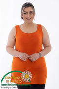 Damen Plus Size Basic T-Shirt aus Baumwoll-Viscose-Gemisch mit breiten Trägern (Zertifizierter Stoff)