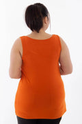 Damen Plus Size Basic T-Shirt aus Baumwoll-Viscose-Gemisch mit breiten Trägern (Zertifizierter Stoff)