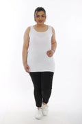 Damen Plus Size Basic T-Shirt aus Baumwoll-Viscose-Gemisch mit breiten Trägern (Zertifizierter Stoff)