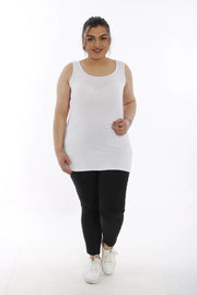 Büyük Beden Kadın Büyük Beden Kadın Pamuklu Viskon Kumaş Geniş Askılı Basic T-shirt ( Sertifikalı Kumaş ) Büyük Beden T-Shirt [Beyaz] [Düz Renk]