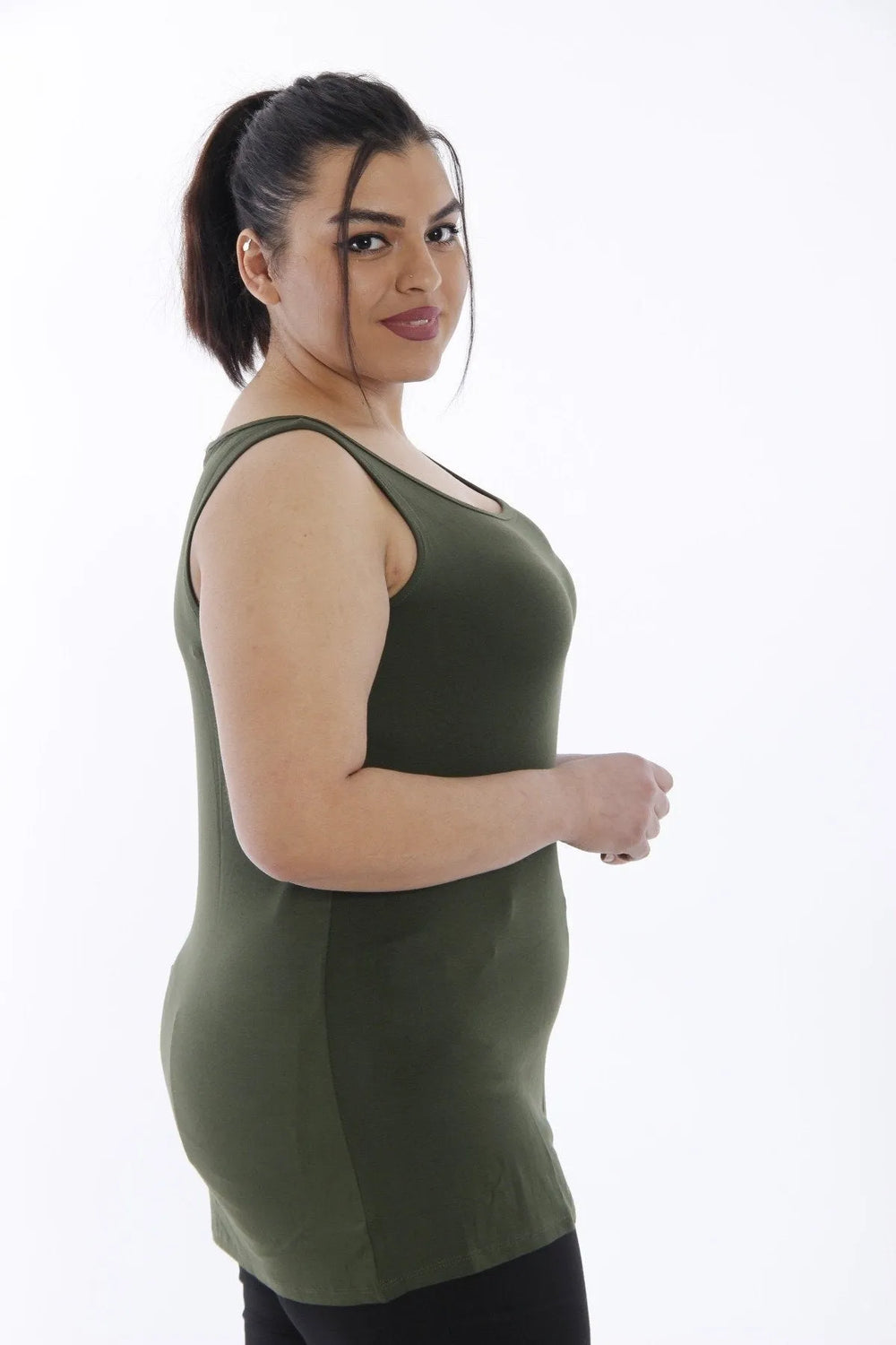 Women's Plus Size Cotton Viscose Wide Strap Basic T-shirt (Certified Fabric) - Image 9