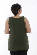 Damen Plus Size Basic T-Shirt aus Baumwoll-Viscose-Gemisch mit breiten Trägern (Zertifizierter Stoff)