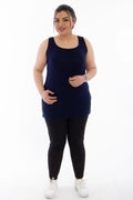 Damen Plus Size Basic T-Shirt aus Baumwoll-Viscose-Gemisch mit breiten Trägern (Zertifizierter Stoff)