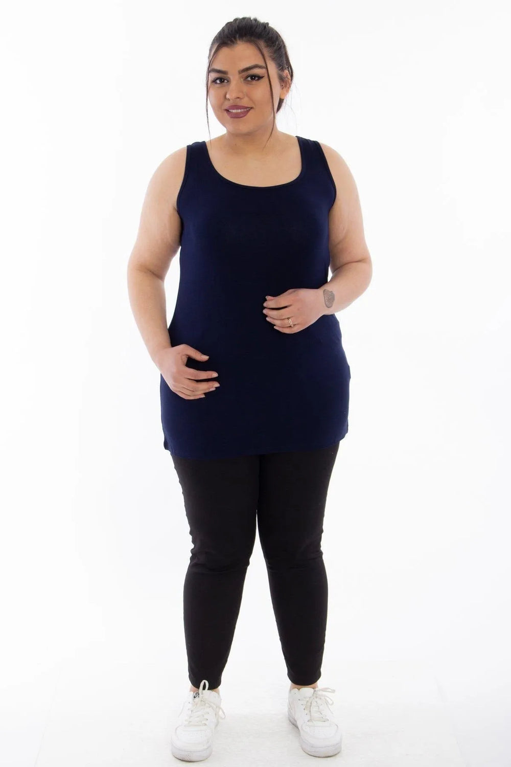 Women's Plus Size Cotton Viscose Wide Strap Basic T-shirt (Certified Fabric) - Image 12